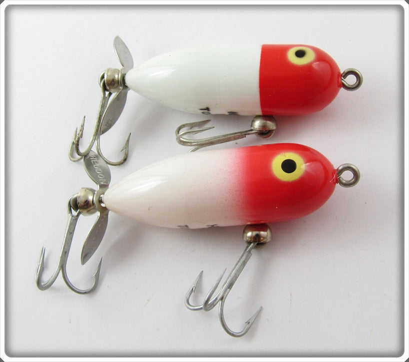 Heddon Red Head White Tiny Torpedo Pair