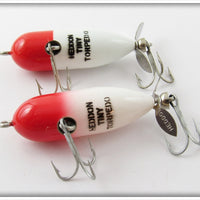 Heddon Red Head White Tiny Torpedo Pair