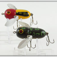 Heddon Bullfrog & Yellow Red Head Tiny Crazy Crawler Pair 
