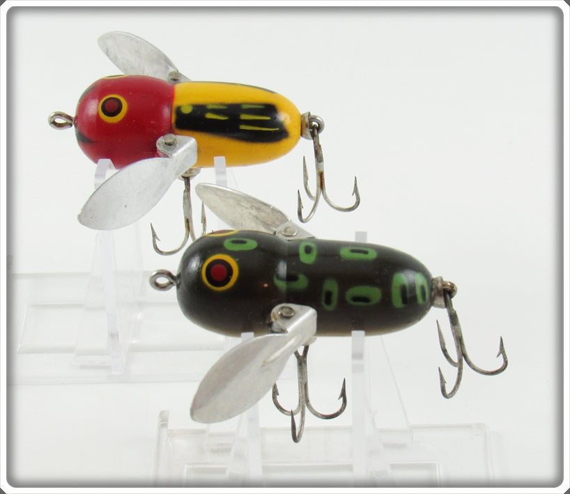 Heddon Bullfrog & Yellow Red Head Tiny Crazy Crawler Pair 