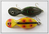 Heddon Pair: Bullfrog Tadpolly & Yellow Spotted Tiny Tad