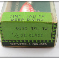 Heddon NFL Chrome Fluorescent Red Rib Tiny Tad Sealed In Box