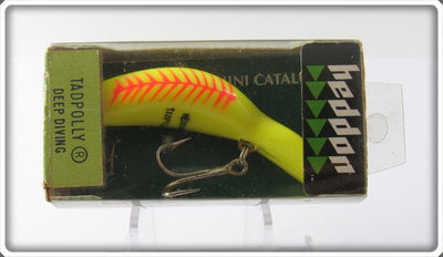 Heddon YFO Yellow Fluorescent Red Rib Tadpolly Lure Sealed In Box 9000