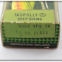 Heddon YFO Yellow Fluorescent Red Rib Tadpolly Sealed In Box