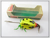 Heddon CDF Coachdog Yellow Fluorescent Brush Popper In Correct Box 5440