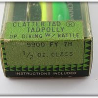 Heddon FY Yellow Green Fluorescent Clatter Tad Sealed In Box