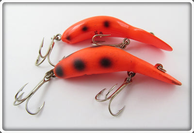 Heddon Orange With Black Spots Tadpolly Pair