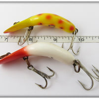 Heddon Tadpolly Spook Pair: Spotted Orange & Red Head White