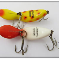 Heddon Tadpolly Spook Pair: Spotted Orange & Red Head White