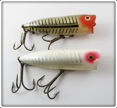 Heddon Chugger Spook Pair: Silver Shore & White Shore