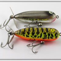 Heddon Baby Torpedo Pair: Chrome Black Scale & BRS Brown Crawdad