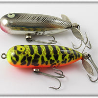 Heddon Baby Torpedo Pair: Chrome Black Scale & BRS Brown Crawdad