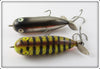 Heddon Baby Torpedo Pair: Chrome Black Scale & BRS Brown Crawdad