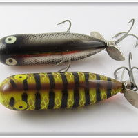 Heddon Baby Torpedo Pair: Chrome Black Scale & BRS Brown Crawdad