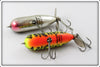 Heddon Baby Torpedo Pair: Chrome Black Scale & BRS Brown Crawdad