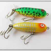 Heddon Baby Torpedo Pair: GRA Fluorescent Green Crawdad & Yellow Shore
