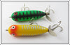 Heddon Baby Torpedo Pair: GRA Fluorescent Green Crawdad & Yellow Shore
