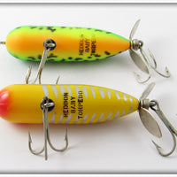 Heddon Baby Torpedo Pair: GRA Fluorescent Green Crawdad & Yellow Shore