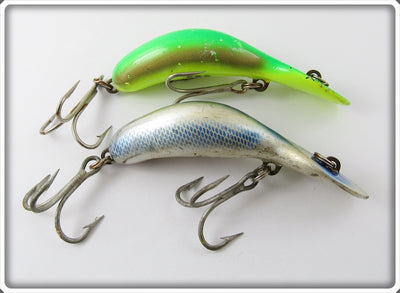 Heddon Magnum Tadpolly Pair: FY Yellow Green Fluorescent & Chrome Blue Scale