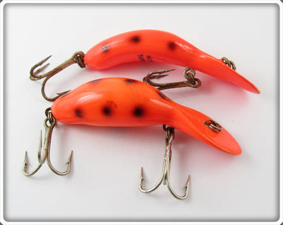 Heddon Orange With Black Spots Tadpolly Pair