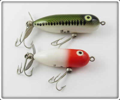 Heddon Baby Bass & Red Head White Torpedo Pair
