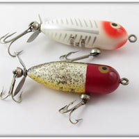 Heddon Tiny Torpedo Pair: Red Head Flitter & White Shore
