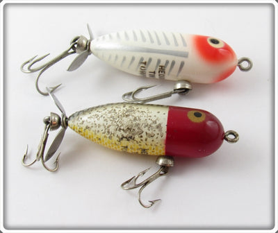 Heddon Tiny Torpedo Pair: Red Head Flitter & White Shore