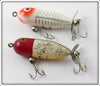 Heddon Tiny Torpedo Pair: Red Head Flitter & White Shore
