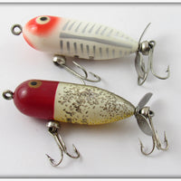 Heddon Tiny Torpedo Pair: Red Head Flitter & White Shore