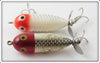 Heddon Tiny Torpedo Pair: Red Head Flitter & White Shore