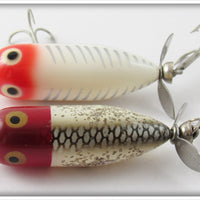 Heddon Tiny Torpedo Pair: Red Head Flitter & White Shore