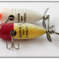 Heddon Tiny Torpedo Pair: Red Head Flitter & White Shore