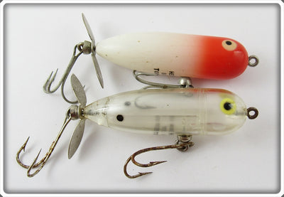 Heddon Baby Torpedo Pair: Clear & Red Head White
