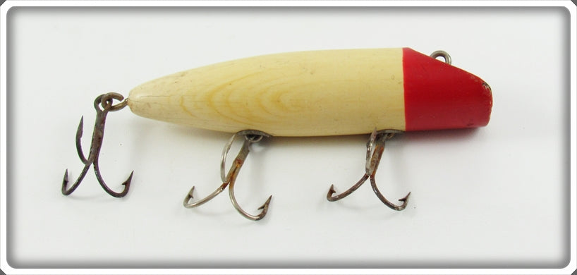 Vintage South Bend Red Head White No Eye Bass Oreno Lure