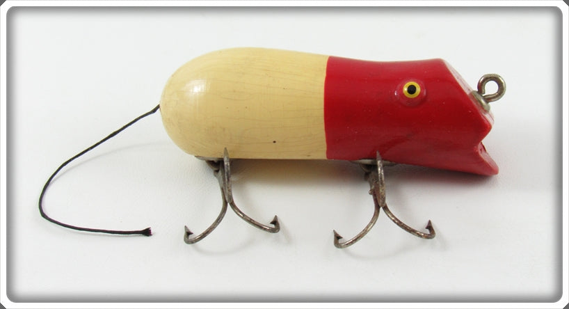 Vintage Arnold Tackle Corp Red & White Swimming Mouse Lure 
