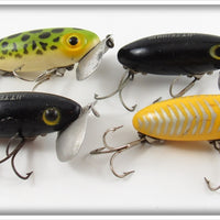 Arbogast Black, Yellow Shore & Frog Jitterbug Lot Of Four