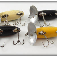Arbogast Black, Yellow Shore & Frog Jitterbug Lot Of Four