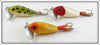 Arbogast Yellow Shore, Frog & Red Head White Weedless Jitterbug Lot Of Three