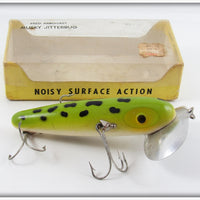 Vintage Arbogast Frog Wooden Musky Jitterbug In 700R Box 