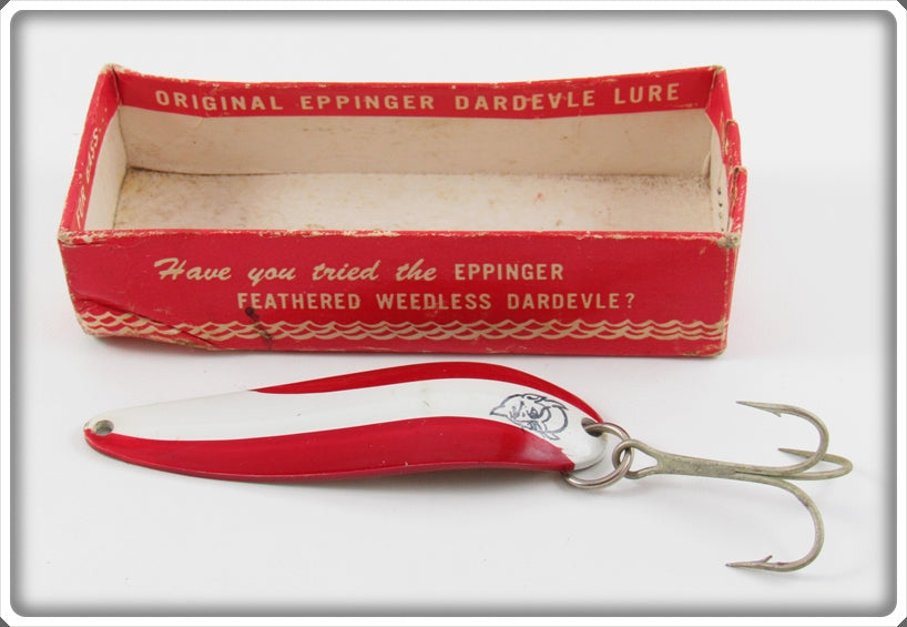 Vintage Lou J Eppinger Red & White Cop-E-Cat Lure In Box