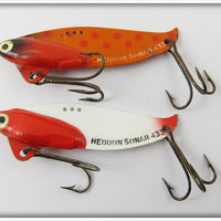 Heddon Sonar Pair: Red White & Hot Orange