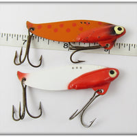 Heddon Sonar Pair: Red White & Hot Orange