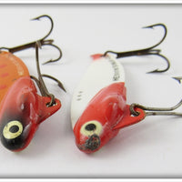 Heddon Sonar Pair: Red White & Hot Orange