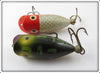 Heddon Fishable Tiny Lucky 13 Pair: Red Head Shiner & Bullfrog