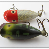 Heddon Fishable Tiny Lucky 13 Pair: Red Head Shiner & Bullfrog