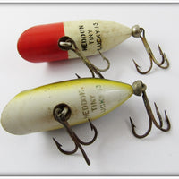 Heddon Fishable Tiny Lucky 13 Pair: Red Head Shiner & Bullfrog