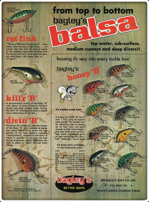 Vintage 1976 Bagley's Better Baits Ad