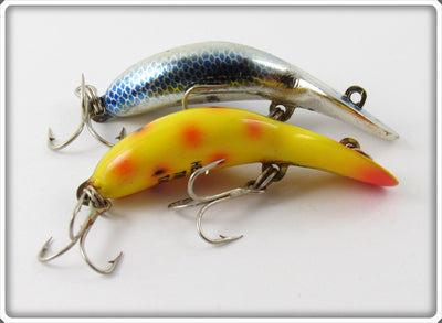 Heddon Tiny Tad Pair: Chrome W/Blue Scales & Yellow Spotted
