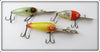 Heddon Deep 6 Lot Of Three: Green Shad, Yellow, & Red Head Flitter