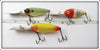 Heddon Deep 6 Lot Of Three: Green Shad, Yellow, & Red Head Flitter